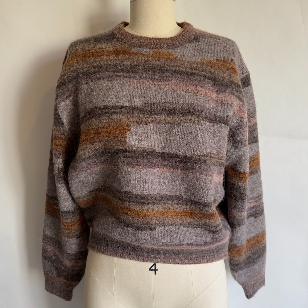 NEW Zara Kids/Teen Spacedye‎ Fully Knitted Pulover Sweater-Size 13-14-Brown/Pink